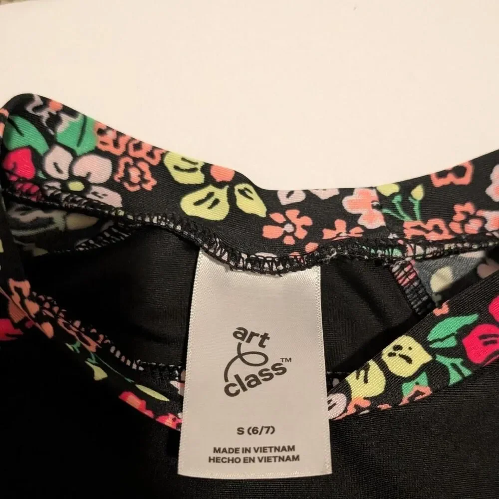 Art Class Girls Rashguard + Bikini Bottom Swim Suit, Small 6/7
